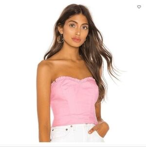 Majorelle Kenzie Corset Top Pink Strapless Lace Up Bustier Going Out XS